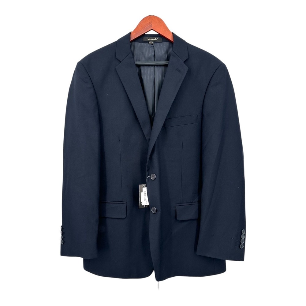 NEW Demantie Men's 40R Navy Blue‎ Single Breasted 2-Button Suit Jacket